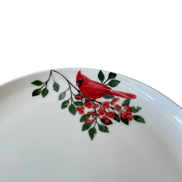 MIKASA Cardinal Leaves Porcelain Dinner Plates 11in Set of 4 NEW - Picture 12 of 15